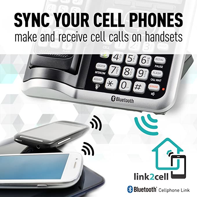 Panasonic Link2Cell Bluetooth Cordless Phone fashion System with Voice Assistant, Call